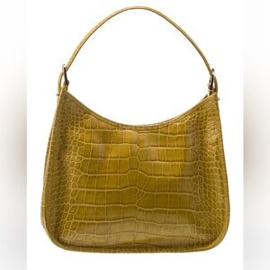Mark Cross croc embossed yellow handbag